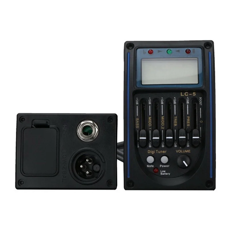 5-Band Prener LC5 Acoustic Guitar Pickup Preamp EQ LCD Tuner Piezo Equalizerabht