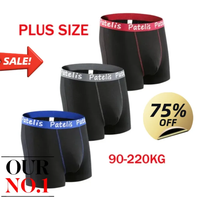 Men's Boxers Plus Size for 90-200kg Large Size Shorts Comfortable Underwear Full Cotton Fabric High Quality 0XL-8XL