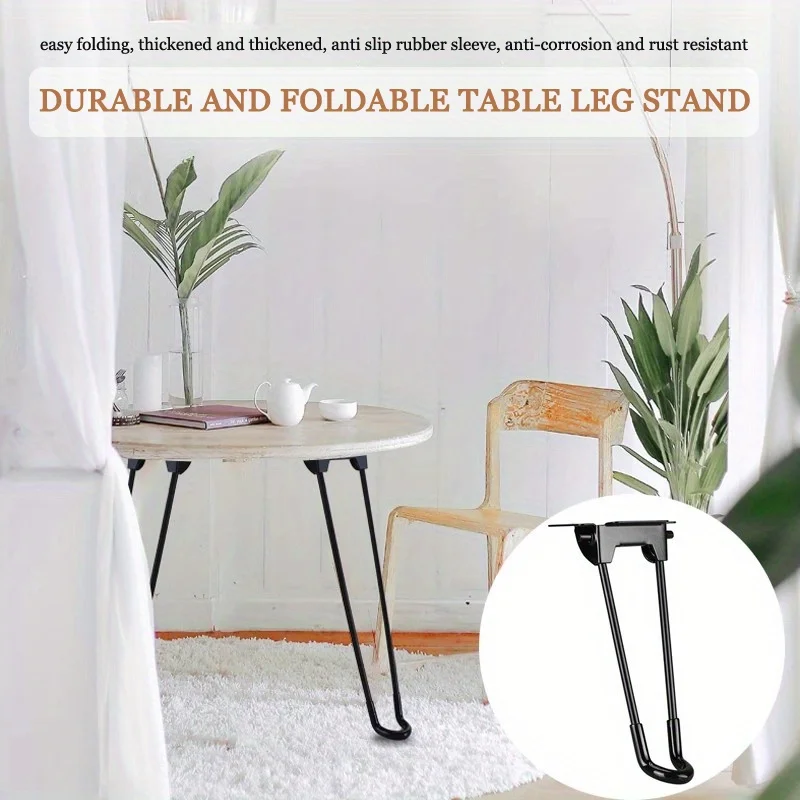 42CM New Arrivals Furniture Accessories Metal Table Legs Black Folding Table Legs Folding Hairpin Legs for Coffee Desk Chair