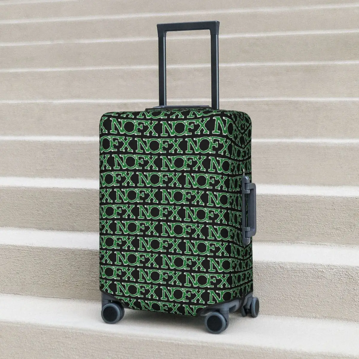 

Nofx Band Final Tour Skull Suitcase Cover Protection Elastic Trip Luggage Protector Covers for 18-32 Inch