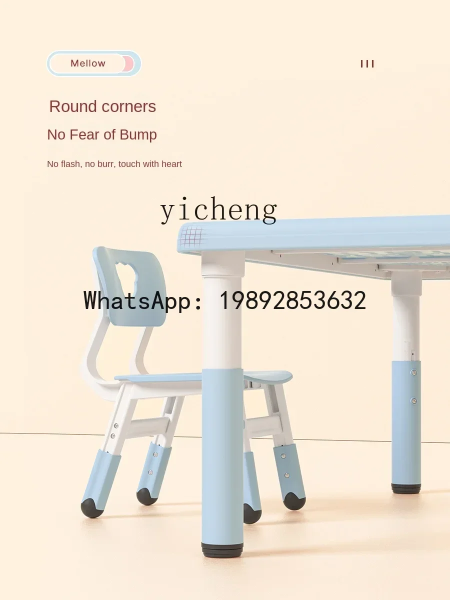 ABC طاولة أطفال وكرسي تناسب الأطفال طاولة دراسة الكتابة البلاستيكية #5