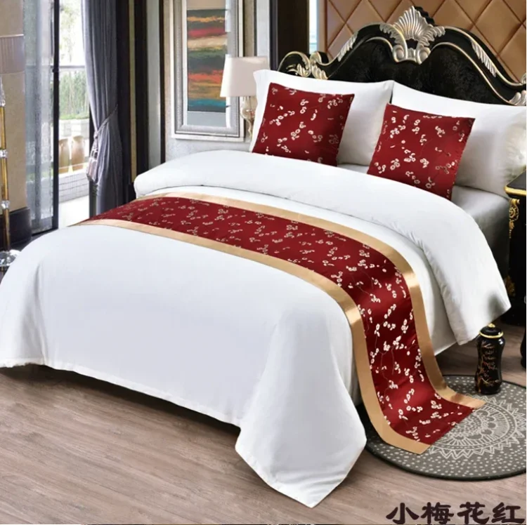 Colorful leaves Bed Runner Flag Scarf& Bed Tail Towel For Home Hotel Bedroom Bedding Decor Golden Tree and Silver Tree bedspread