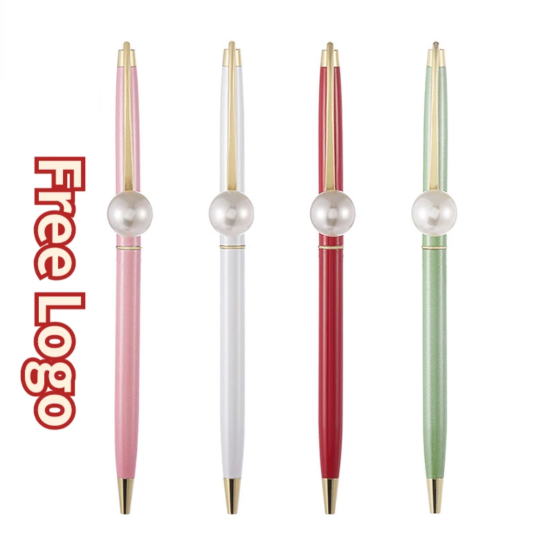 100pcs Big Pearl Pen Clip Pendant Ballpoint Pen Gift Pens Wholesale Freebies School Supplies Stationery Ballpoint Pen Set