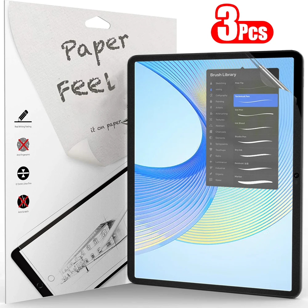 3 szt. Folii ochronnych na ekran o fakturze papieru do Honor Pad X9 X8 Pro Lite Honor Pad X9 9 8 7 6 X6 X7 2025, bez szkła