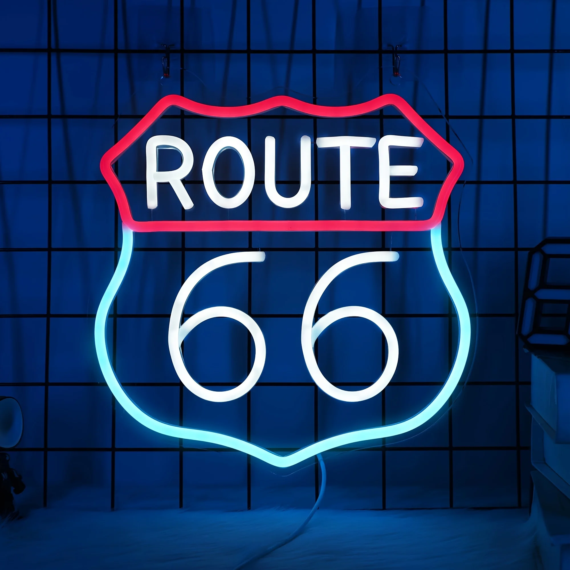 

Неоновая вывеска Route 66, светодиодная подсветка для декора комнаты, питание от USB, подходит для спален, гостиных, игровых комнат