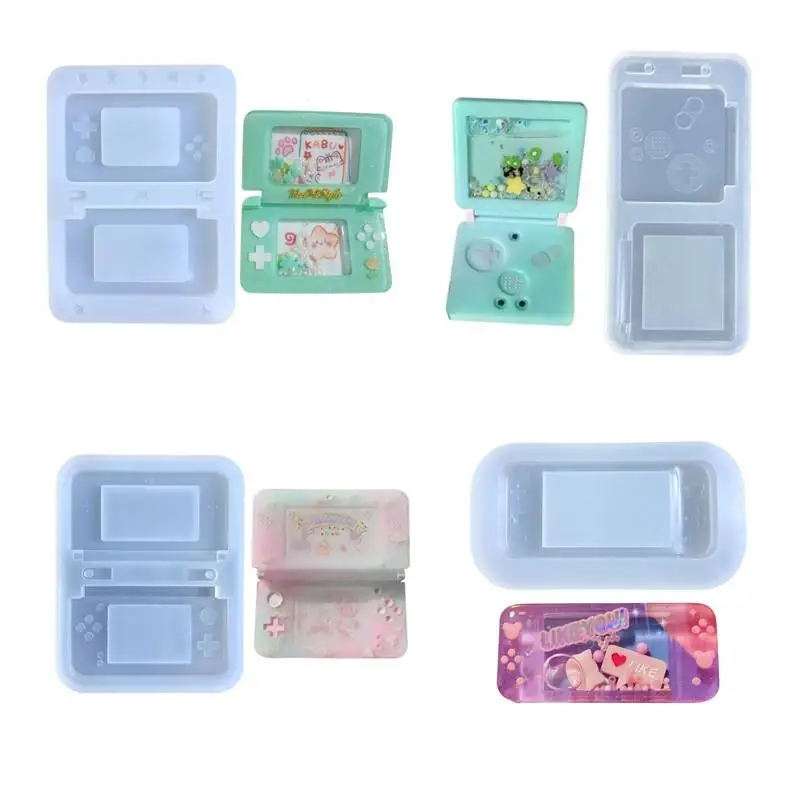 Hot Folding flip game machine game console  Silicone mold Resin Casting Shaker Mold for Pendant Jewelry Keychain Making