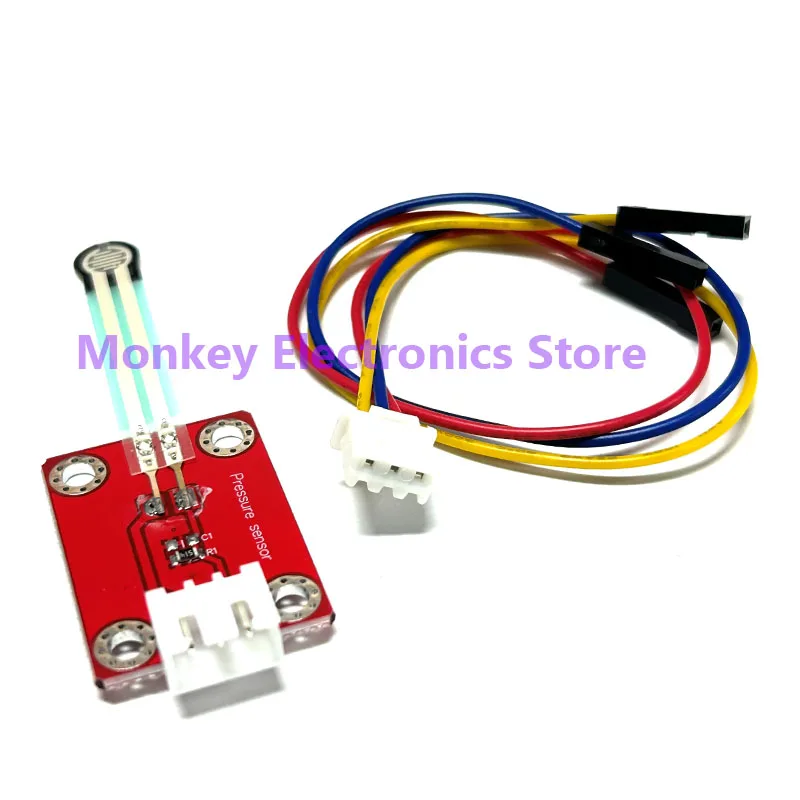 Resistive thin-film pressure sensor module with anti-reverse plug interface with 3p cable for microbit development