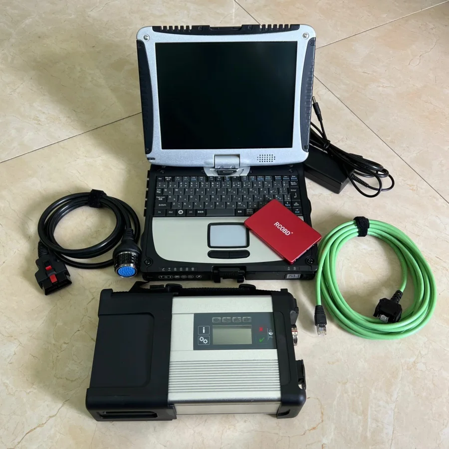 MB star C5 compact 5 multiplexer + 2 cables + V2024.12 Auto Repair Diagnostic tool 90% New Laptop computers CF19 i5 cpu