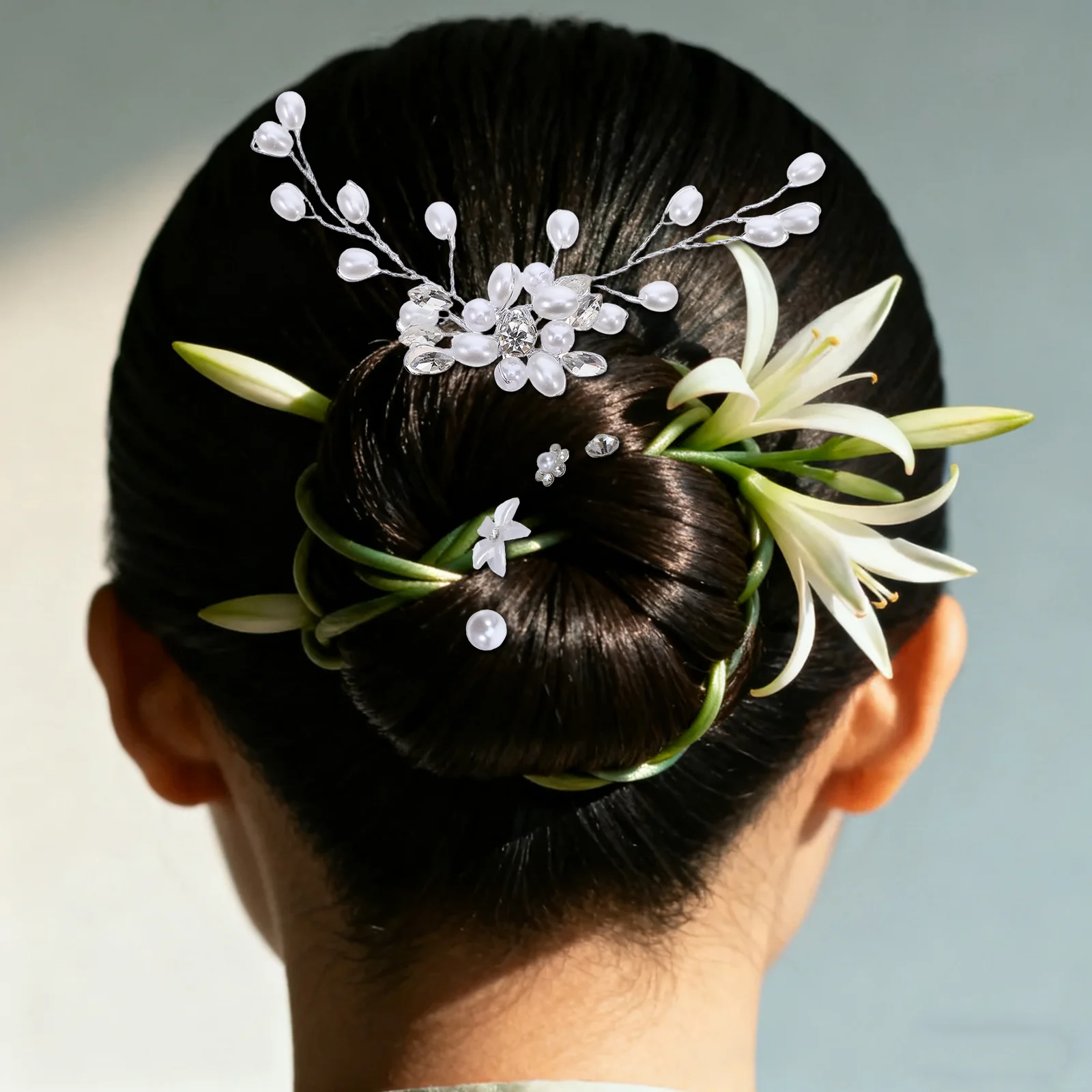23-delige luxe strass bruidshaarspelden set met parels en bloemen bruiloft haaraccessoires voor vrouwen Frans haar