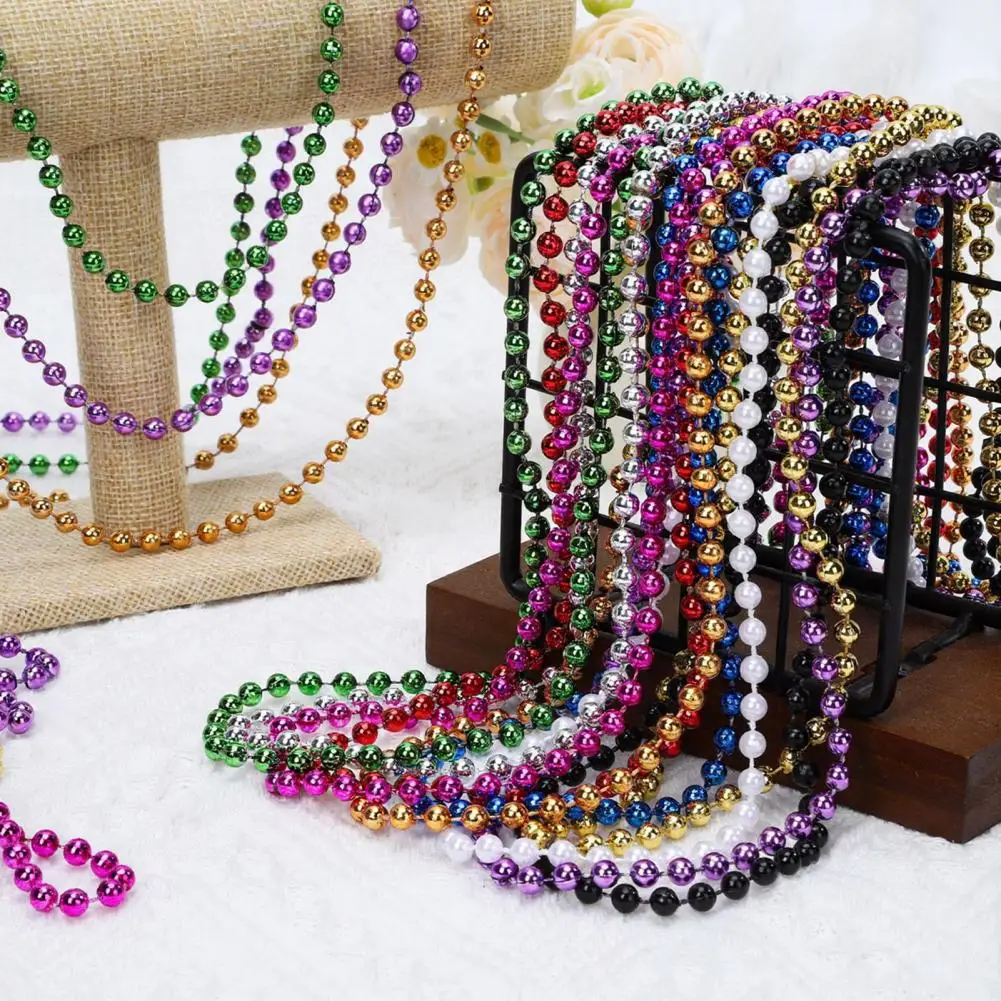 30Pcs Plastic Beaded Necklaces with Safety Buckle Colorful Bead Necklaces Set Party Favors for Mardi Gras St. Patrick's Day