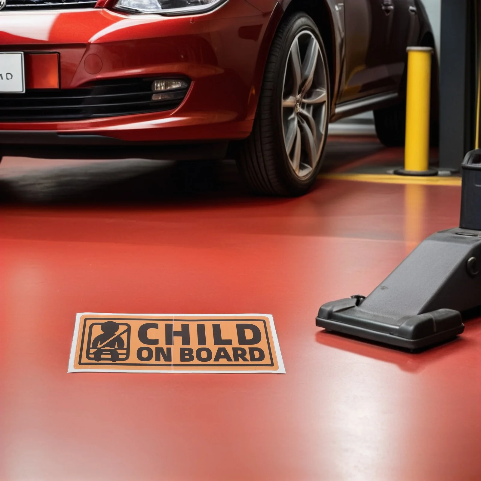 10 قطع من ملصقات تحذير السيارة باللون الأصفر الساطع على اللوحة، علامة أمان ممتصة للصدمات مقاومة للماء لشاحنة النافذة الخلفية