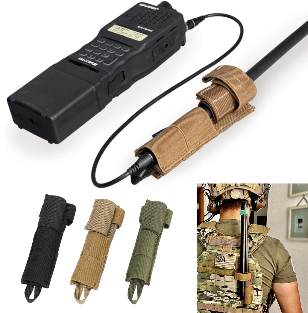 Porta walkie talkie táctico MOLLE con cable reubicador de antena - imagen 4