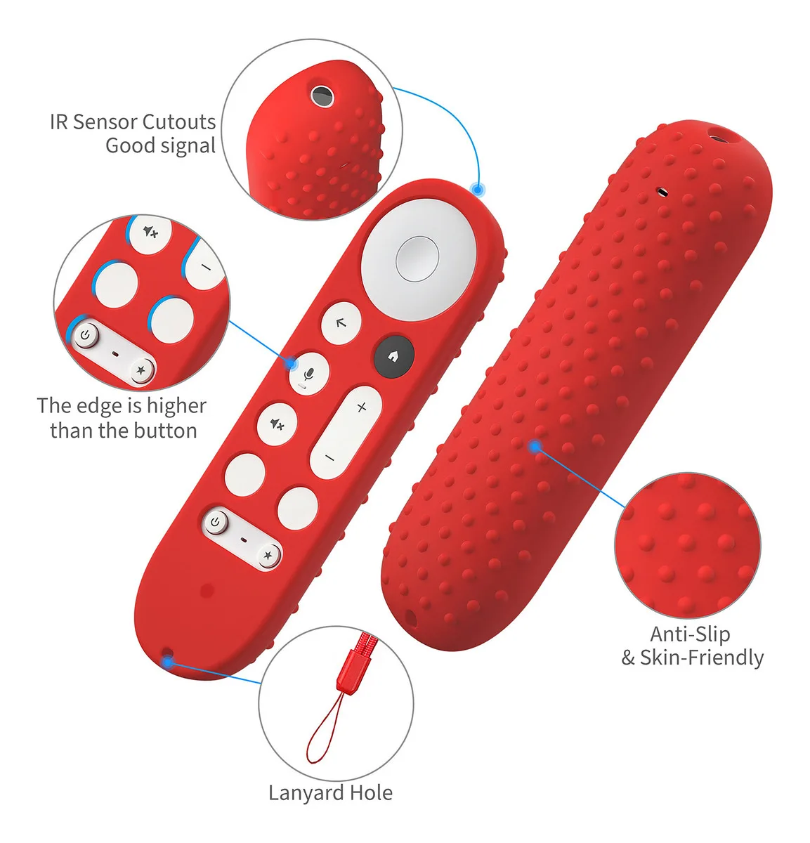 Google Silicone Remote Cover for Google TV Streaming 4K TV 2024, Compatible with Google GY3LE Remote