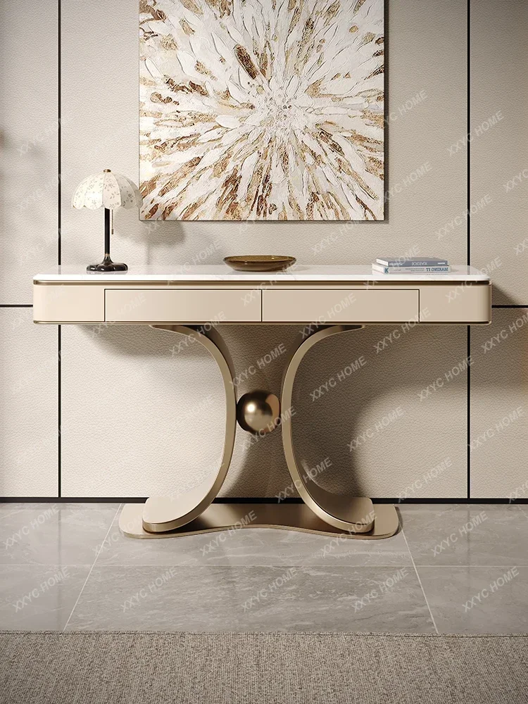 Natural luxury stone entrance table villa large flat floor entrance platform aisle