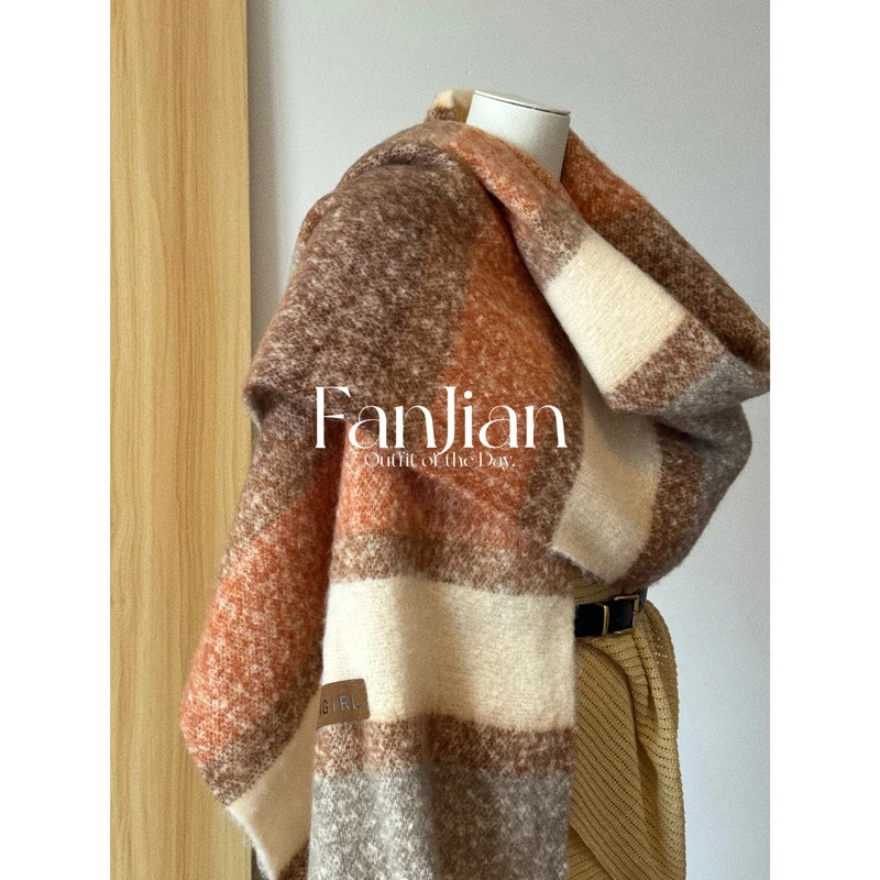 

2026 осенне-зимний теплый цветной шарф с кисточками, новый женский крялард, высококачественный корейский стиль, толстый, теплый, модный, теплый, холодный, теплый