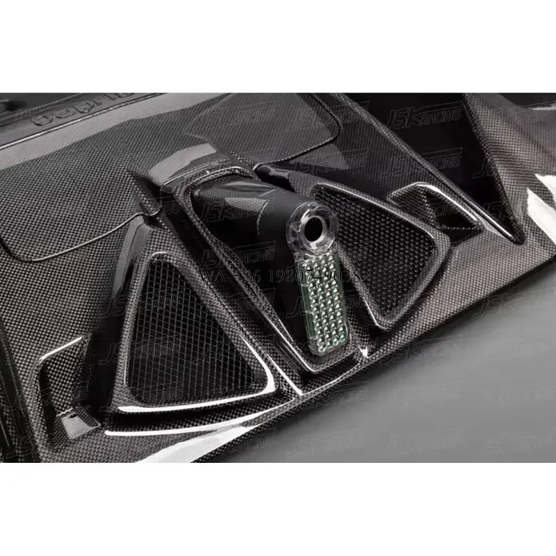 Wmwmnu Dry Carbon Fiber Rear Diffuser for 488 GTB 2015-2018 Capris Style Rear Lip Bumper Spoiler Body Kit Accessories