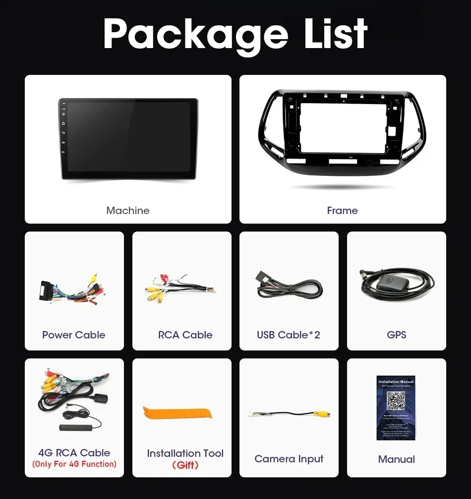 Srnubi Android 12.0 Car Radio For Jeep Compass 2 MP 2017 2018 2019 Multimedia Player Video GPS DSP 4G WIFI 2 Din Head Unit