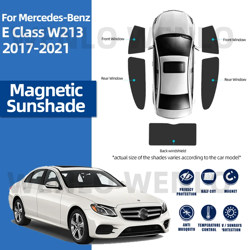 

Автомобильный солнцезащитный козырек для Mercedes Benz E Class W213 2017-2022, сетчатая занавеска для лобового стекла, задняя зеркальная занавеска