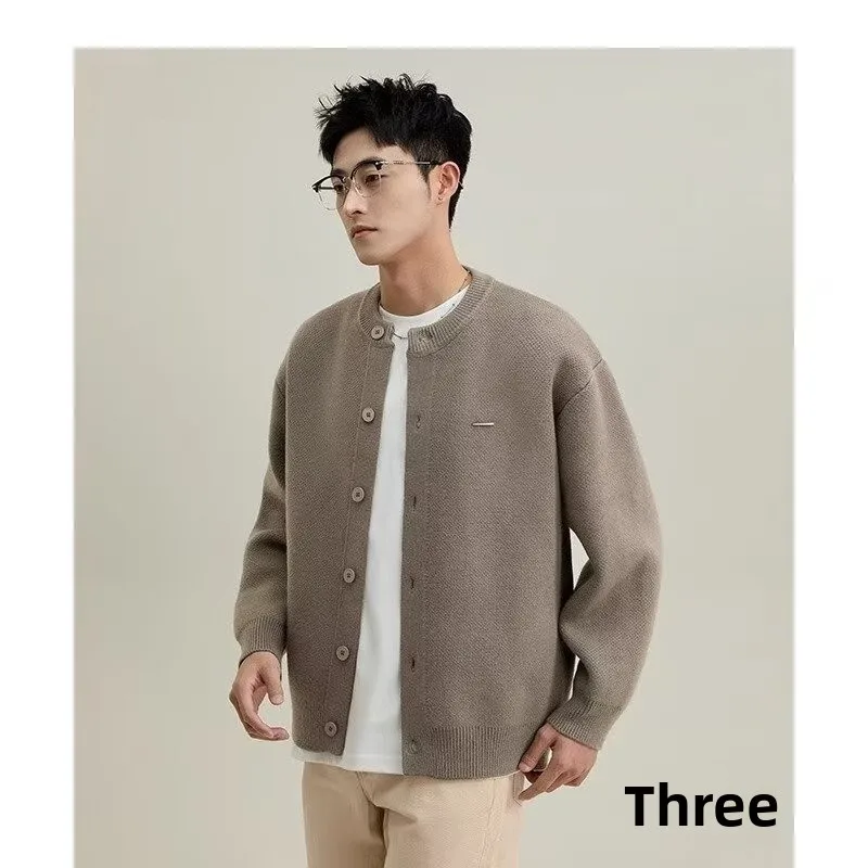 

Fall 2024 New Baseball Collar Thi Needle Open Cardigan Color Loose Casual Lazy Feeling Sweatirt Jaet ex