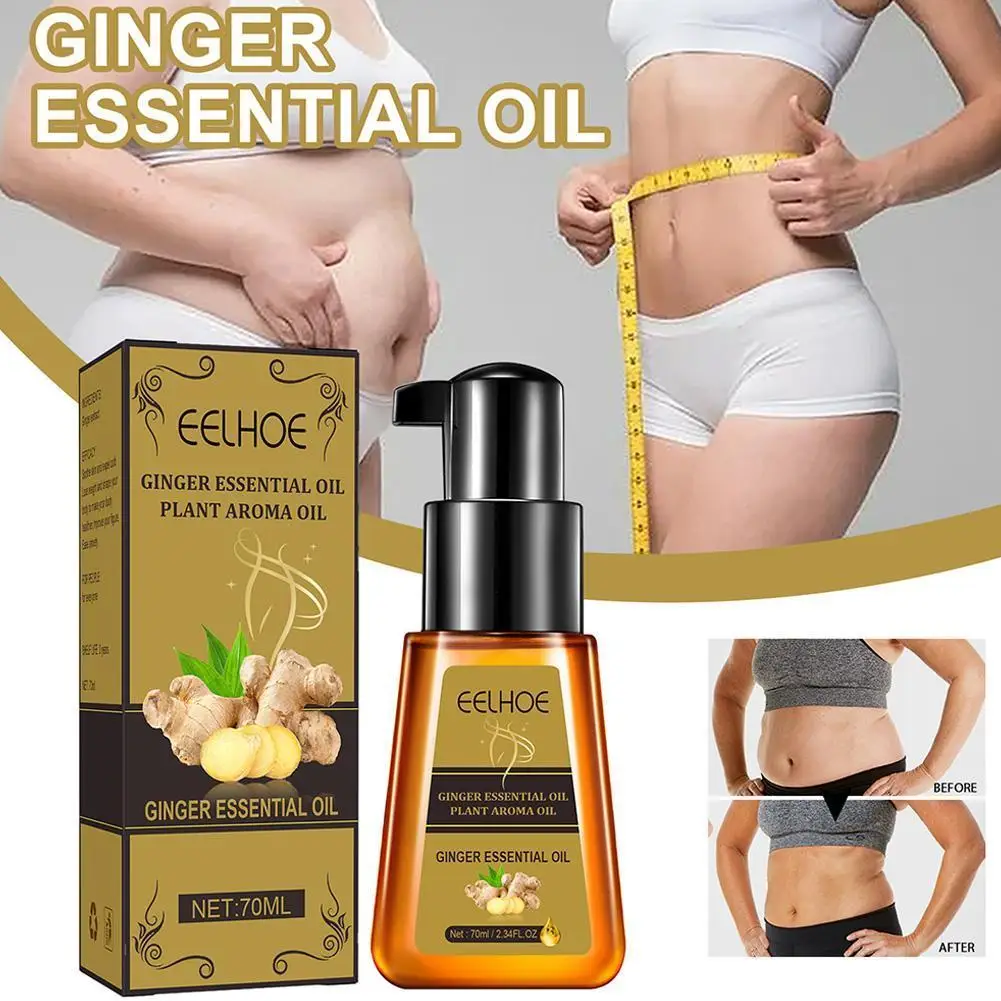 

70ml Slimming Ginger Oil Detox Belly Button Stomach Massage Oil Anti Cellulite Healthy Ginger Massage Oil