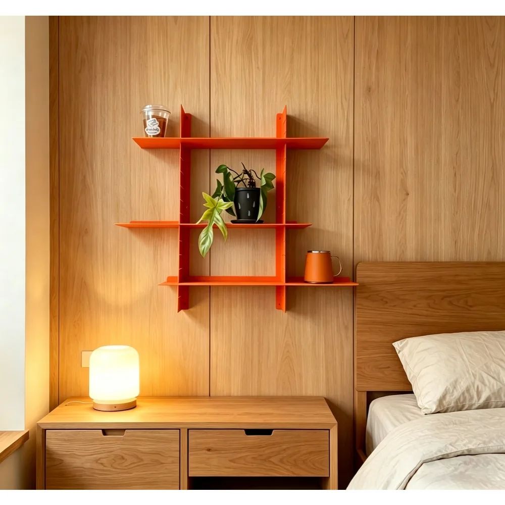 

Modern Wall Mounted Shelf, 3-Tier Floating Storage Rack,Metal Hanging Organizer Shelves for Living Room Bedroom Kitchen Entryway