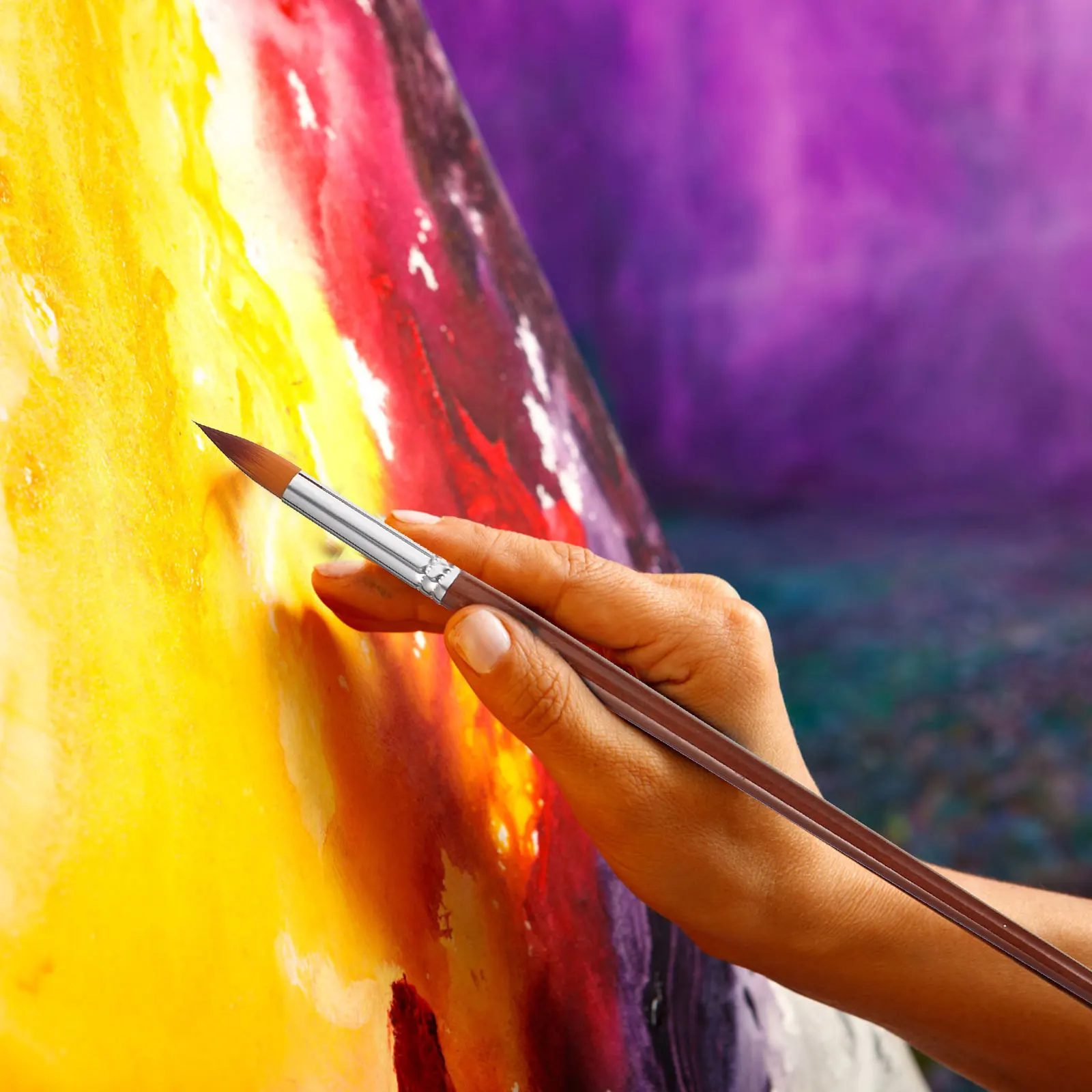 

13Pcs Nylon Paintbrush Set Soft Tips Portable Lightweight for Beginners and Professionals Paint Brush Pens Paintbrushes