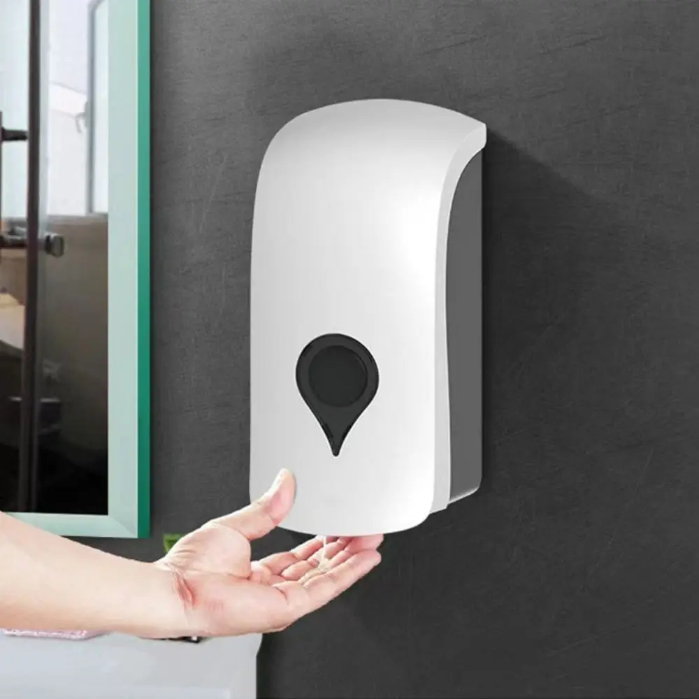 

Plastic Material Foaming Hand Soap Dispenser White Black Color No Drill Installation Liquid Foam Soap Dispenser Large Capacity