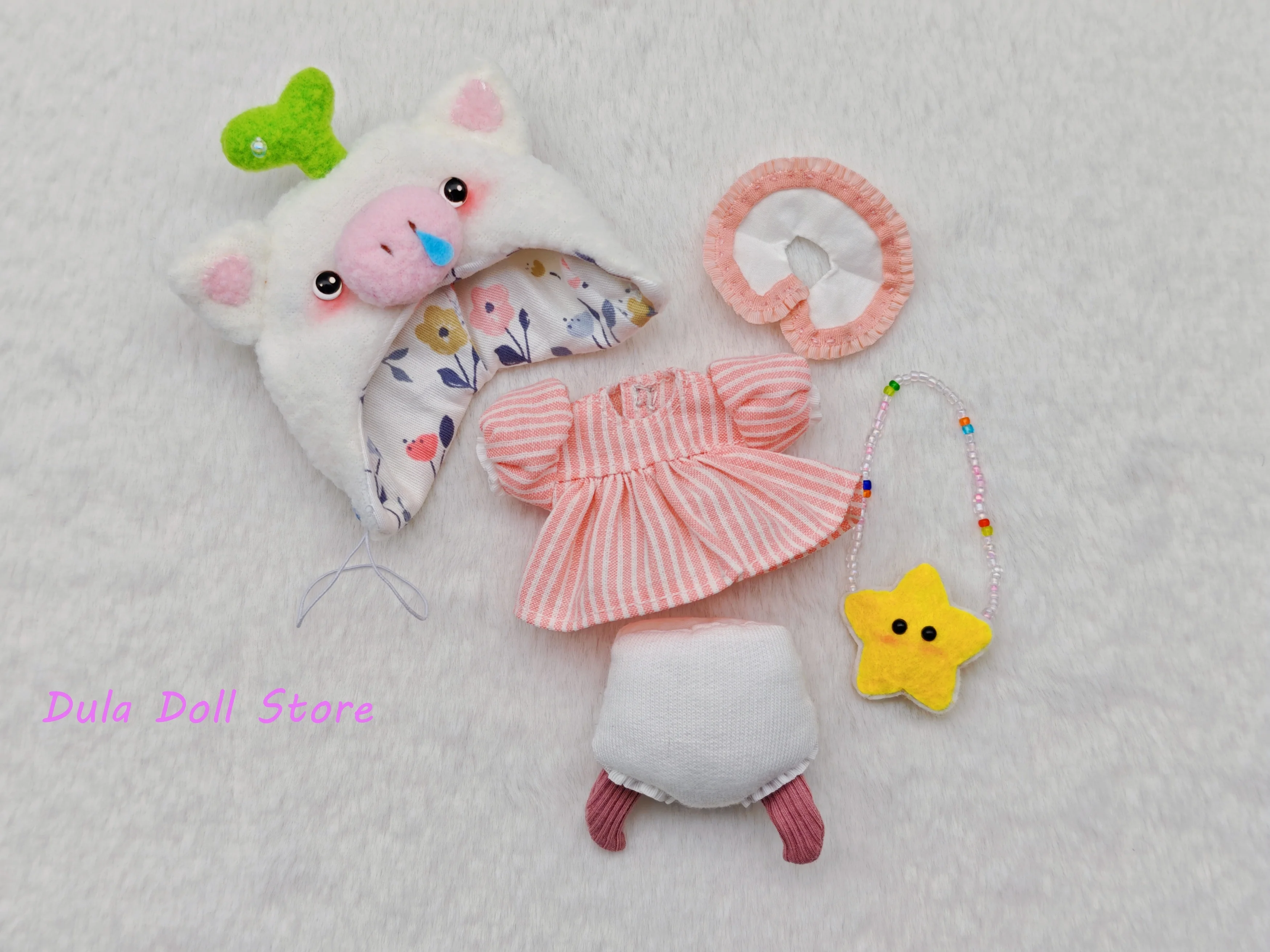 

2026 Dula Doll Clothes Dress Piggy bunny stripes skirt hat Ob11 gsc Doll Accessories