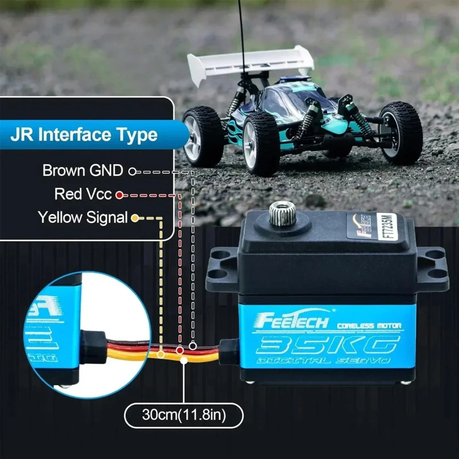 Servo Digital FT7235M, 35KG, sin núcleo, engranaje de acero de alto par, resistente al agua, 6-8,4 V, para coches RC/brazo de Robot/avielos