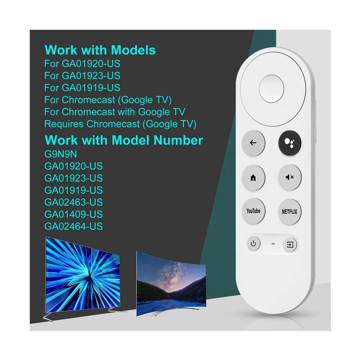 Replacement G9N9N Voice Bluetooth IR Remote Control for Google TV GoogleChromecast 2020 W3JD