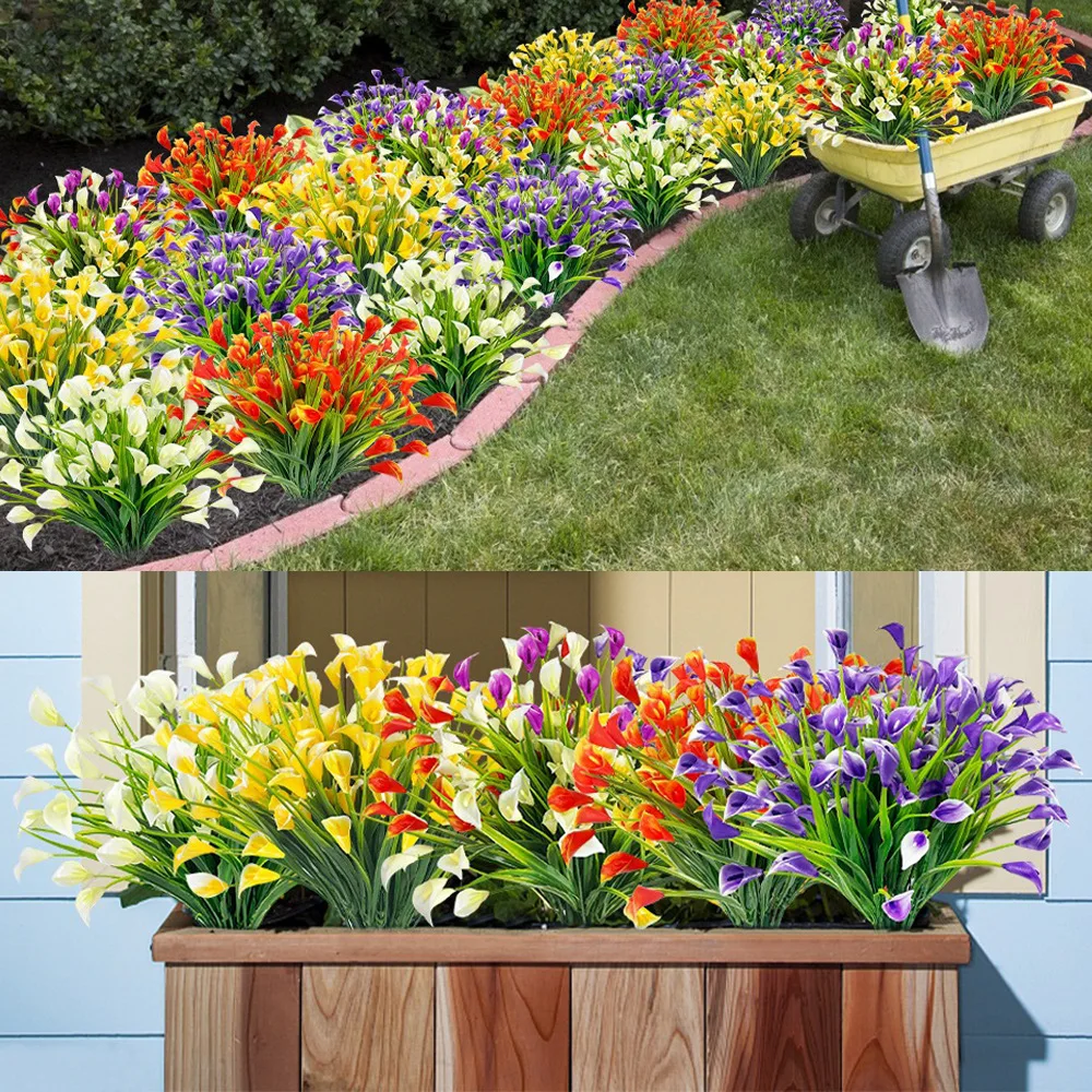 

Artificial flower bouquets of violets, spring grass, and roses; suitable for partitions, soft furnishings, and outdoor use