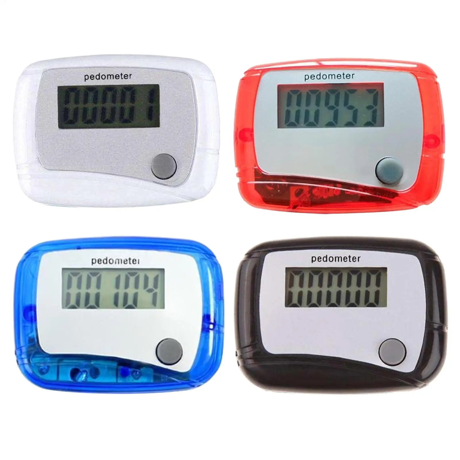 Portable Counter Digital LCD Pedometer Clipping Walking and Running Pedometer Walk Meter Senior Steps Counter for Sports