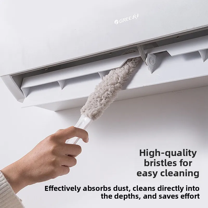 Portable Flat Dusting Brush for Air Conditioning Cleaning, Soft Detachable Fluff Duster for Multi-Spot Use