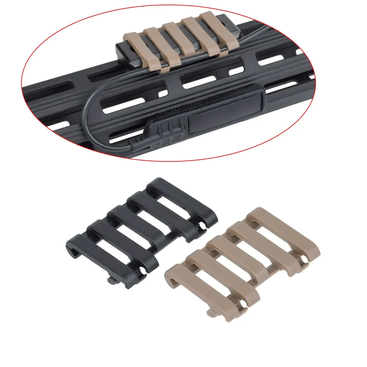 5 Slot 20mm Picatinny Rail Cover PEQ DBAL M300 M600 Flashlight Pressure Switch Holder Weapon Light Accessories