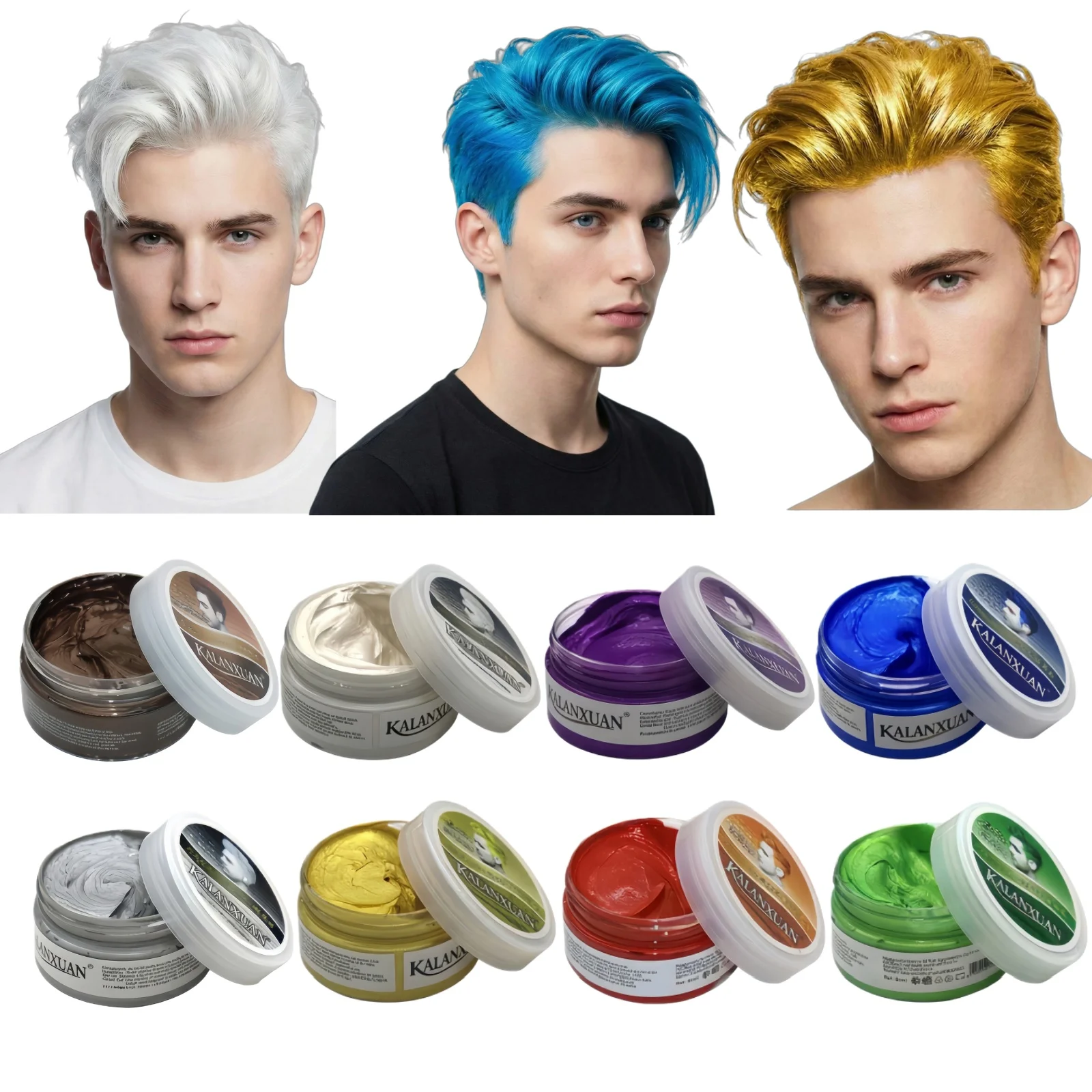 Cera temporária de cor de cabelo para crianças, meninas, meninos e adultos, tintura de cabelo temporária, creme de cor de cabelo, tintura de cabelo cerceta, cor instantânea