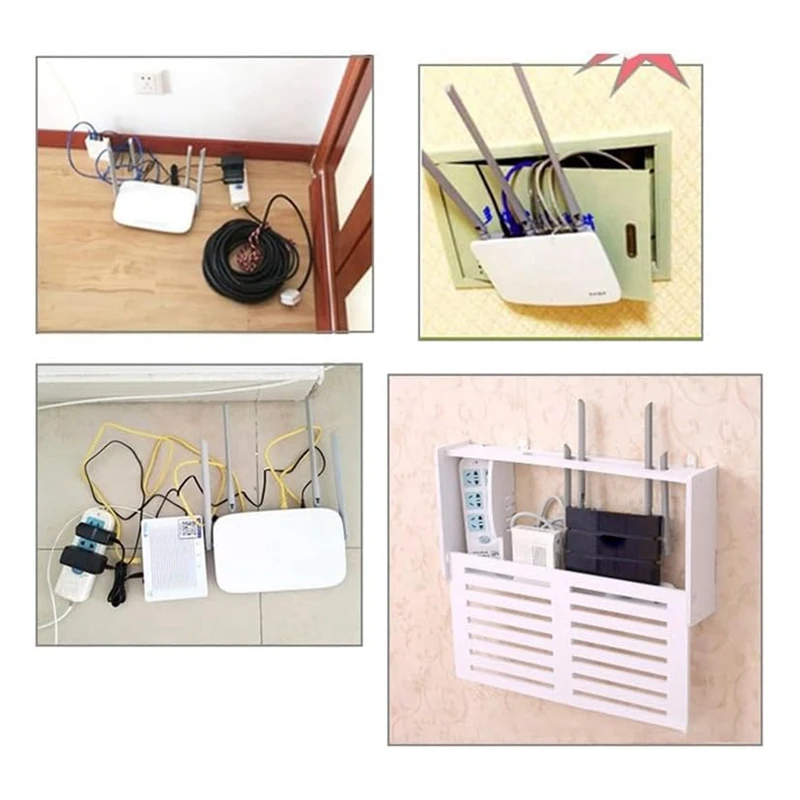 ABWR-Boîte de rangement murale pour routeur Wifi, élégante évaluation des câbles pour la décoration intérieure