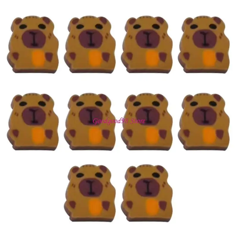

10 Pcs Lovely Animal Pencil Erasers Capybara Erasers Practical Erasers Soft Erasers Reward Gift Back to School Supplies