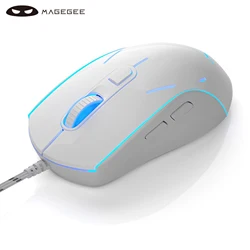 MageGee G12 Wired Mute Gaming Mouse , 7 Colors Breathing LED Backlit Mouse, 6 Adjustable DPI Ergonomic Optical Mouse for Windows