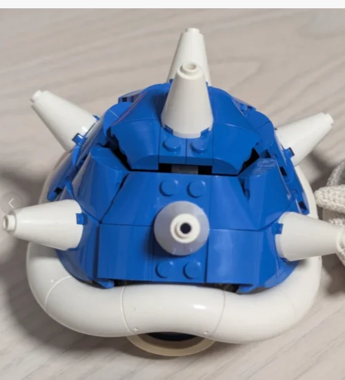Blue Turtle Shell Game Anime Figures Kart Spiny Shell Turtle Model Sets DIY Creative Building Blocks Toys Boy Christmas Gift