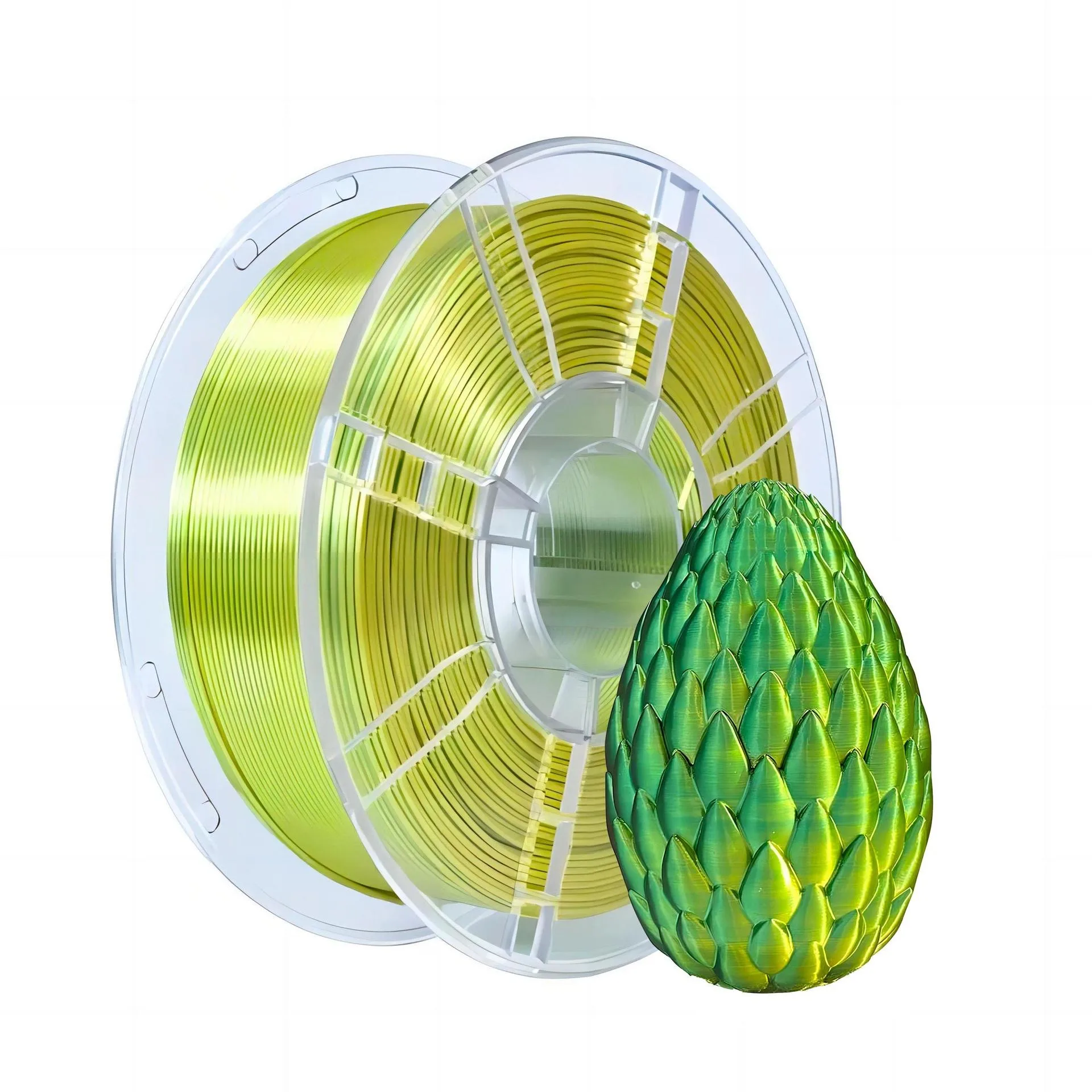 Dual Color 3D Printer Filament 1.75mm Silk PLA 2-in-1 Gold-Green Sublimation Filament Extrudeuse Filament 3D