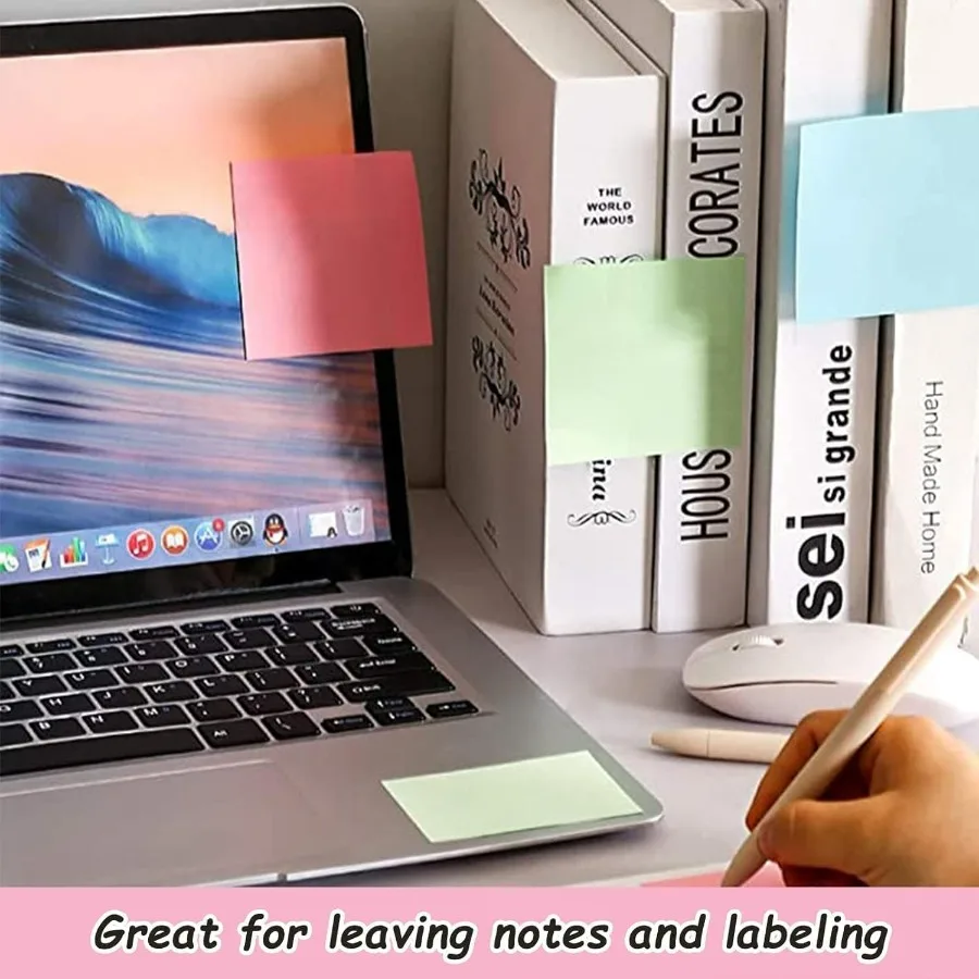 Sticky Notes 3x3 Inches Bulk 28 Pack 2800 Sheets Colored SelfStick Pads 100 Sheets Pad with 4 Bright Colors Yellow Green Pink B