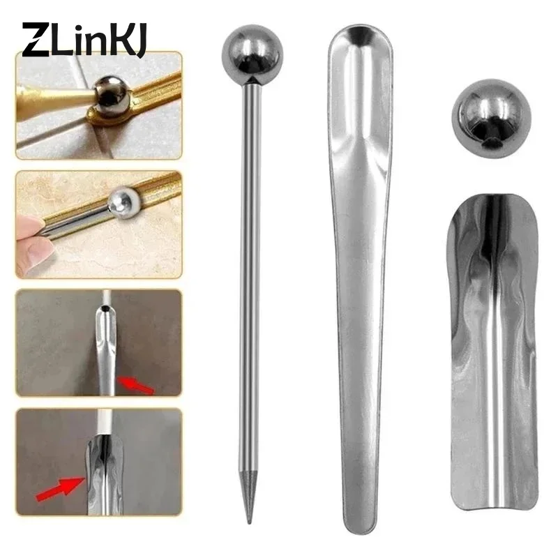 5 in 1 Grout Removal Tool Set Ceramic Tile Gap Repair Beauty Seam Press Ball Stick Floor Wall Corner Scraper Knife