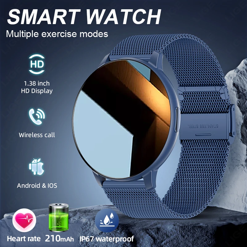 

2026 New Smart Watch Women Men Bluetooth Call Sports Fitness Watches Heart Rate Health Monitor Smartwatch Ladies For Android iOS