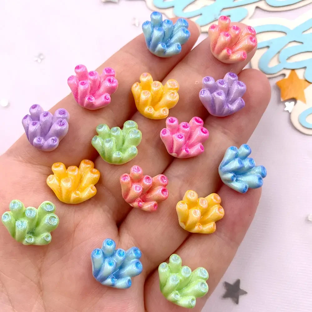 30pcs Mixed Cute Resin Mini Colorful Seaweed Scrapbook Figurines Flat back Stone DIY Bow Christmas Decor Accessories Crafts SM43