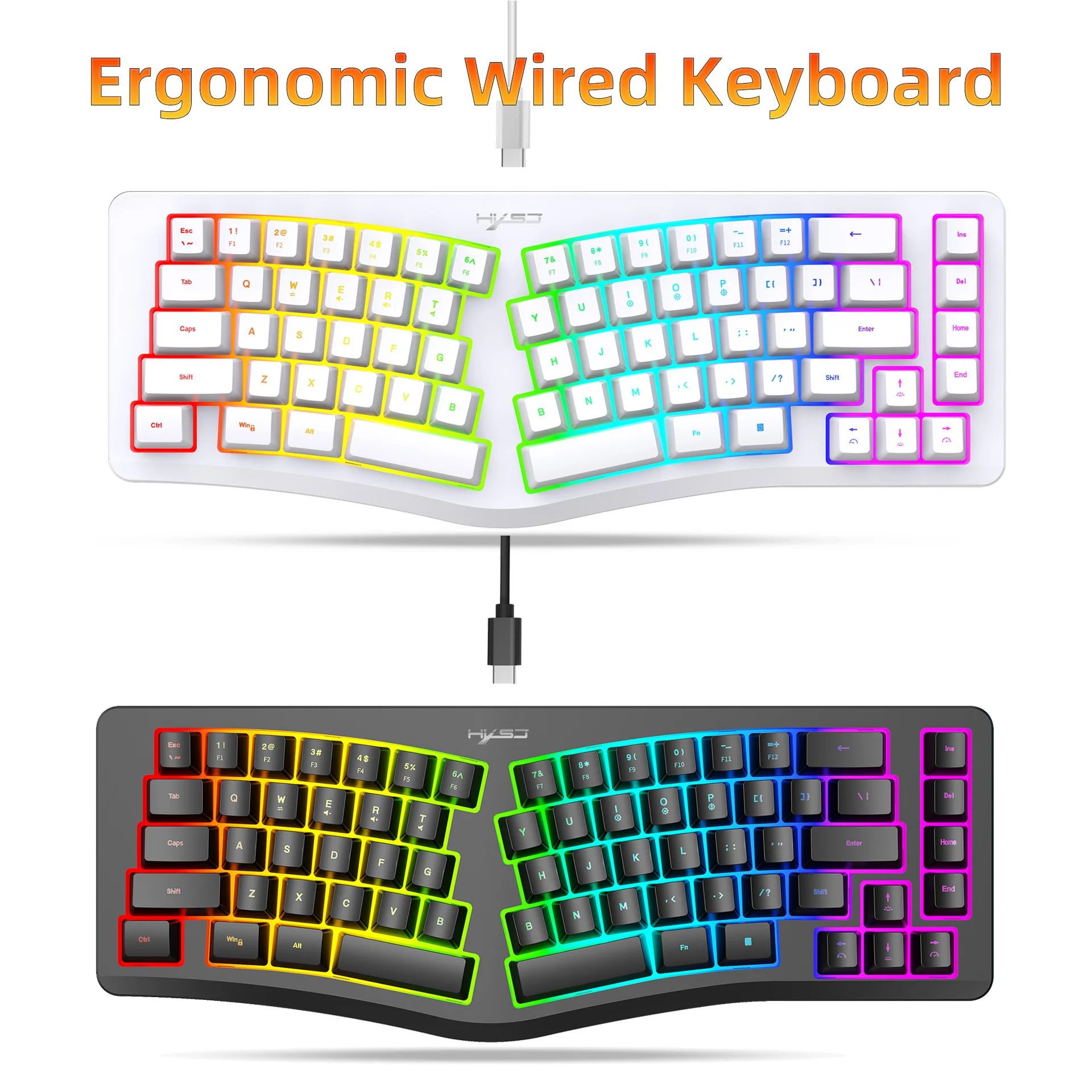 

Keyboard RGB teclado branco 65% key board black membrane white teclados ergonomico wired pc portable klawiatury tastatur keypad