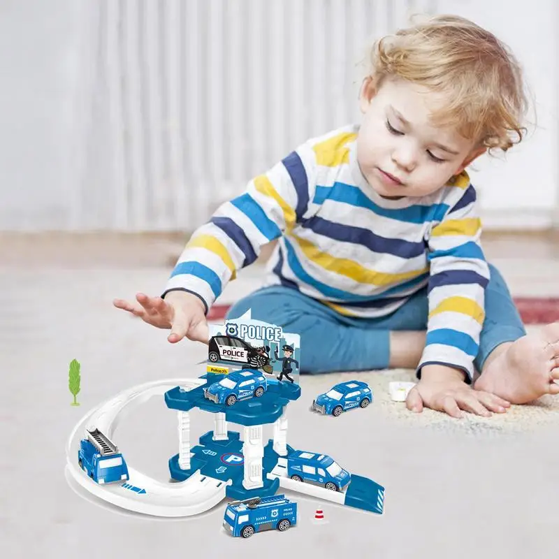 Juego de pista de juguete para niños, juego de pista de carreras, juguetes de Motor fino, juegos de aprendizaje, estacionamiento urbano, juguetes de coche para niños