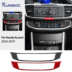 For Honda Accord 2013 2014 2015 2016 2017 Real Soft Carbon Fiber Sticker LHD RHD Car Air Conditioner Switch Interior Accessories
