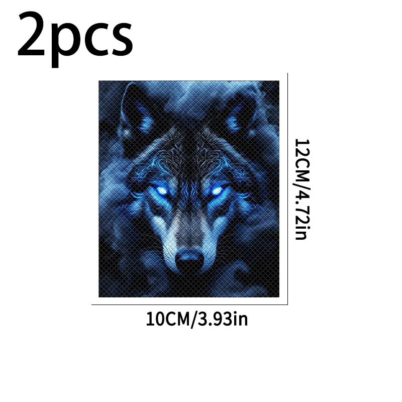 2Pcs 2D Flat Leopard Blue Eyes Handlebar Vinyl Sticker, Waterproof Decal for Motorcycle E-Bike Decor, Holiday Gift