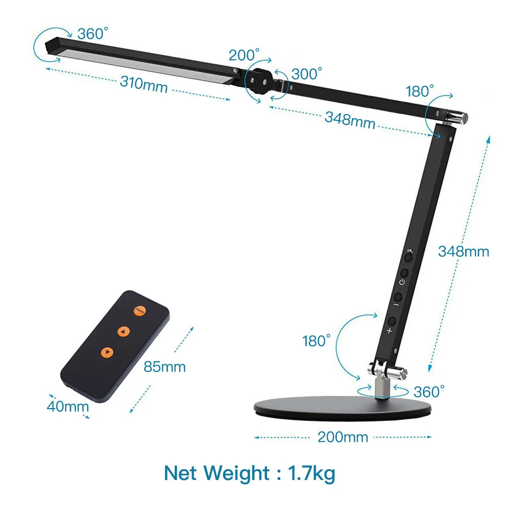 Imagem -06 - Economia de Energia Moderna Lâmpada de Mesa Led com Braçadeira Brilho Escurecimento Longo Braço Negócios Officestudy Desktop Luz para Luminária Mesa