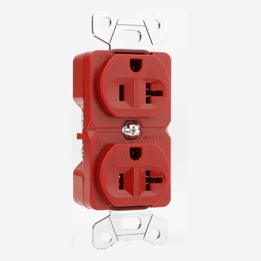 Cobre puro con enchufe de pared dúplex eléctrico estándar chapado en oro, 2 polos y 3 cables, enchufes de conector de toma de corriente alterna de red estadounidense